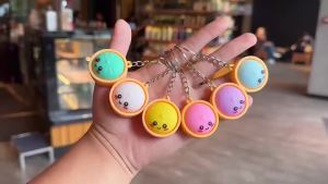 1-15pc Baozi Dumpling Keychains Steamer Random Color Bag Pendant Car Key Ring Birthday Gift Party Wedding Favors for Guests