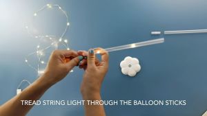 Party Supplies LED Balloons Light Up Souvenir For Girls Boys Baby Christening 1st Birthday Adult Wedding Center Table Piece Decor Bubble Bobo Balloons Set Transparent Rainbow Colorful Flashing Balloon with Holder Sticker and Base