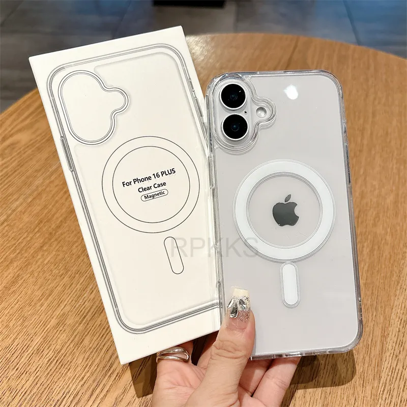 For Magsafe Magnetic Wireless Charge Clear Case For iPhone 16 15