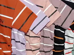 Kaos Serut Crop Salur Pull Print Anak Perempuan Usia 1 Sampai 8 Tahun