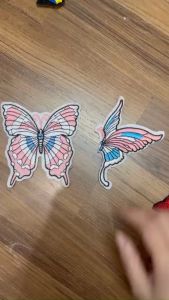 Miếng Sticker Thêu Ủi hình logo bướm gắn áo dài áo câch tân cực xinh