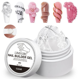 LIMEGIRL 15g Non-Stick Extension Gel UV Quick Build Solid Nail Extension Gel 3D Shaping Nail Art Solid Milky Jelly Hard Gel