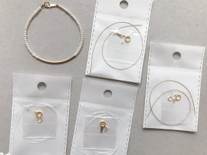 ชุดสร้อยคอ DIY สายโซ่ทองแดงชุบทอง 14KGF พร้อมเส้นด้ายปลา ชิ้นส่วนอื่นๆ สำหรับงาน DIY เครื่องประดับแฟชั่นใหม่