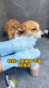 Pet Grooming Cleaning Silicone Gloves Dog Cat Bathing Glove Scrubber Cleanner Gloves Pet Shower Gloves Silicone Brush Gloves