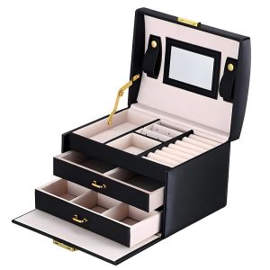 JNL JB02 Three-layer Leather Jewelry Box