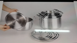 Kitchen Cookware Sets Aluminum Cookware Set of 7 Piece Large and Small Cooking Pots Double Handles Versatile Kitchen Supply for Stews and Soups