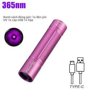 Alonefire | Đèn Pin UV Mini 365nm/395nm USB Có Thể Sạc Lại Để Làm Khô Sơn Móng Tay Bằng Nhựa Phát Hiện Vết Bẩn Trên Thú Cưng Phát Hiện Nấm Da Đánh Dấu Bằng Mực Tàng Hình Kiểm Tra Tiền Giả.