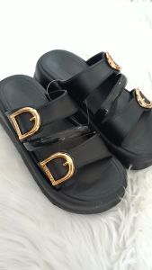 Fanie Shoes - Kadia 521 36-41 Sandal Selop Tebal Wedges Wanita Gesper Ban 2