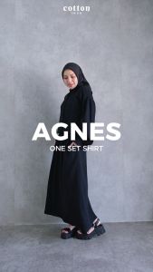 Cotton Inch - Agnes One Set Kemeja Katun Oversize Rok Maxi Wanita