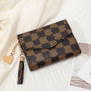 ใหม่ผู้หญิง Chic Retro กระเป๋าสตางค์แฟชั่นพิมพ์กระเป๋าสตางค์สั้น PU แบบพกพา Ultra-thin กระเป๋าสตางค์ขนาดเล็ก