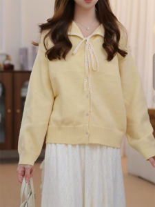 QINGNAER | Fashionable Sweet Floral Embroidery Knitwear