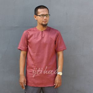 Koko kurta polos lengan pendek brand IJTIHAD bahan katun Madinah FODU