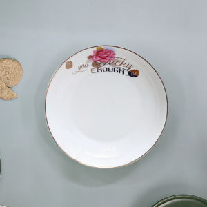 Bộ Đĩa Đựng Cơm Hoa Hồng Gốm Sứ 8 Inch 7 Inch Đĩa Tròn Đơn Giản Dùng Trong Gia Đình Bộ Đồ Ăn Bằng Sứ Phong Cách Nhật Bản