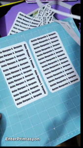 Plain Black Sticker Labels with Custom Name