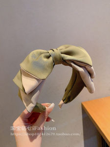 Fashionable Fresh Sensation Satin Hair Accessories Womens Large Bow Knot Hairpin Headband Highlight Face Small Contrast Color