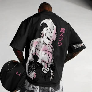 Bandai | Dragon Ball Mens T-Shirt Majin Buu Japan Anime Summer Casual Pure Cotton Y2K Harajuku Boy Childrens Parent-Child Short Sleeve