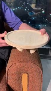 Foldable Round Lazy Sofa Wooden Tray