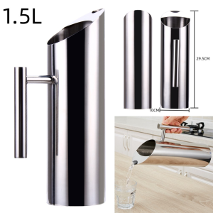 【Homelements】1L / 1.5L / 2L Stainless Steel Ice-Cold Pitcher - Versatile for Wine Fruit Juice & Water Jug Needs