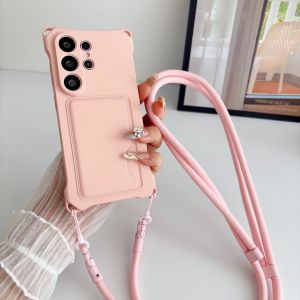 szhaiyu | Silicone Crossbody Wallet Card Holder Phone Case for Samsung Galaxy S26 S25 S24 Ultra S23 FE S22 Plus A17 A56 A26 A16 Soft Cover