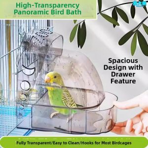 Parrot Bath Tub Bird Cage Accessory