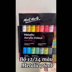 Bộ Màu Acrylic Ánh Kim Metallic Mont Marte 36ml – 12 / 24 Màu LIM ART