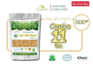 Combo 11 gói Hạt yến mạch nguyên cám Xuân An hũ 500g ( tặng 11 gói yến mạch 150g )