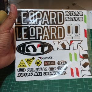 Sticker Stiker Set Helm KYT Leopard Natural