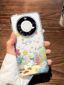 Summer Ocean World Huawei Mate 80/70 Phone Case Transparent Silicone Soft Shell Full Lens Protection Cute Cartoon Design