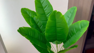 【With Pot】12 Leaves Artificial Potted Green Plant with 4 Types Optional Pots 70-80cm Realistic Fake Tropical Foliage Plant No Water Indoor Table Home Decor