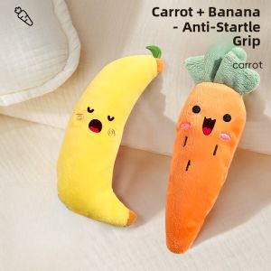 Baby Soothing Toy Carrot Hand Grip Circle Doll Sleeping Aid Biteable Anti-startle Plush Toy for Boys And Girls under 3 Months