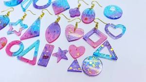 Earring Pendants Epoxy Resin Silicone Mold Heart Shape Mould for DIY Keychain Earring Pendant Jewelry Making Casting Crafts