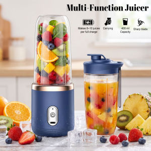 [Vodool Home Mall] Small Travel Juicer Two Cups USB Multi-Function Juice Mixer Maker 400ml For Home Kitchen Food Processor