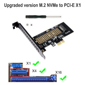 M.2 NVME SSD to PCIE  X1 X4 Adapter Card 2280 SSD PCIe 3.0 4.0 Expansion Card for Desktop PC PCI-E GEN4 16Gbps Full Speed
