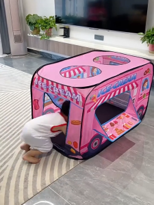 BABEGO Cartoon Bus Shape Kids Tent Foldable Play House Creative Game Tent For Children Fun Indoor Outdoor Toy Playhouse
