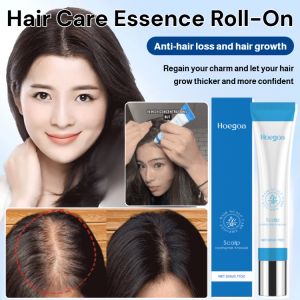 Hair Care Essence Roll-On Anti Hair Loss Hair Growth Serum with Scalp Massage Roller Organic Nourishing Moisturizing Repair for Thicker Hair
