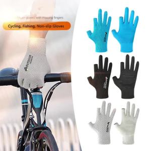 WRELS | 2Pairs Fishing Gloves Quick Dry Thin Breathable Hiking Camping Gloves Touchscreen Stretchy Non Slip Sun Protection Outdoor Glove