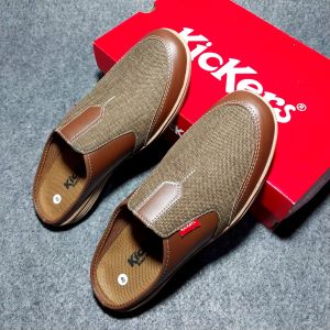 Sepatu sandal slop kulit canvas bustong slop slip on santai murah berkualitas produk terbaik