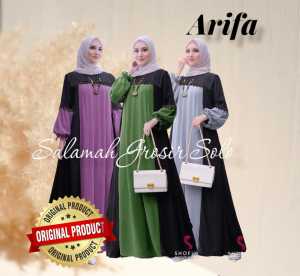 Gamis Jumbo Terbaru 2022 Ld 120 Arifa Bigsize Original by Shofiya di Grosir Solo