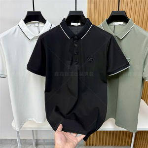 Italian Luxury Short Sleeve Polo Shirt Mens Soft Cotton Summer Fashion Urban Style Casual Wear Standard Fit Youth Pop