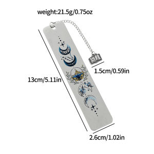 Moon Pattern Personalized Book Mark Stainless Steel Bookmarks Gift for Women Men for Book Loves Stationery Book Accessory