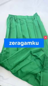 ZERAGAMKU Seragam Sekolah Rok SD Hijau Rempel Keliling Panjang Bahan Elemen