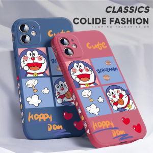 ECASE เคสโทรศัพท์มือถือสำหรับ OPPO A16, OPPO A16S, OPPO Reno 2 เด็กหญิงการ์ตูนโดเรมอนแมวครอบคลุมซิลิโคนเหลวเต็มรูปแบบกรณีป้องกันกล้องกันกระแทก