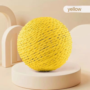 Interactive Sisal Cat Scratching Ball Toy For Kitten Teeth Cleaning Anti Bite 8CM Super Big Cat Ball Sounding Toy Pet Supplies