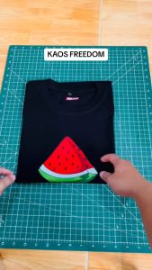 KAOS FREEDOM FREE PALESTINA SEMANGKA COTTON COMBED 30S HALUS