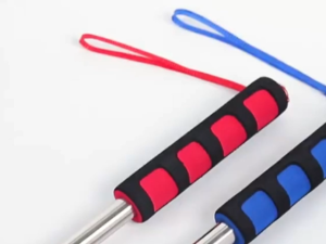 1.2m Telescopic Flag Pole Stainless Steel Portable Guide Flagpoles Handheld Flag Rod with Hook
