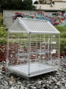 Acrylic Bird Cage Villa Top Assembly Display Caged Outdoors Parrot Quaker Duck Metal Material Pet Food And Supplies
