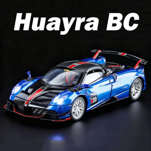 1:32 Huayra BC Zonda IP Sports Car Model Toys Alloy Diecast Doors Opened Pull Back Sound Light Decoration Supercar Toys for Boys