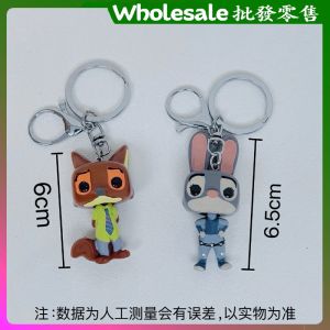 Cute Judy Fox Keychain Pendant Bag Pack Resin Material Cartoon Series Female Style Zootopia Creative Gift Small Fox Nick