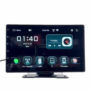 Hipppcron 9" Portable Car Radio Multimedia Video Player Wireless CarPlay And Android Auto IPS Touch Screen BT USB TF AUX Input