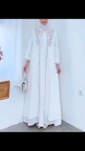 Shaylin Dress Bahan Linen Embroidery / gamis trend lebaran 2025 / gaun muslimah cantik mewah elegan